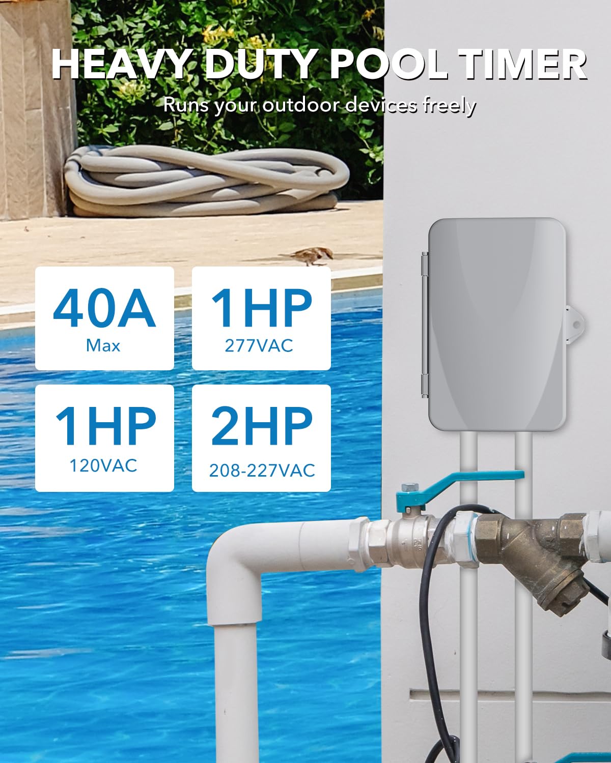 BN-LINK supports 1HP to 2HP motors for versatile pool and spa installations.