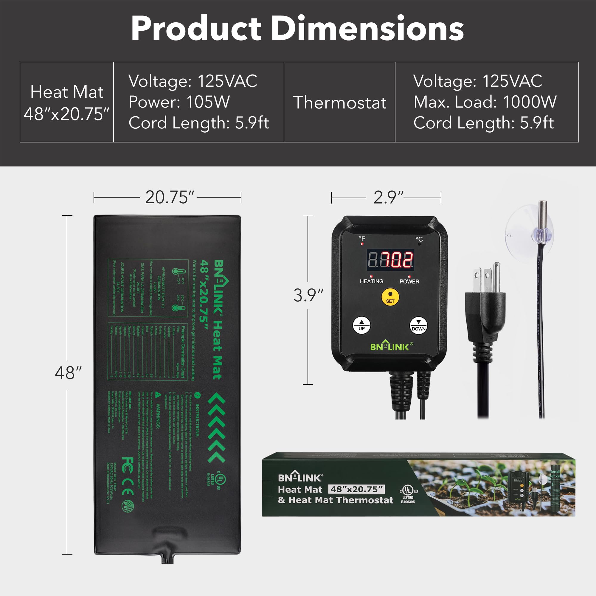 BN-LINK digital thermostat display shows adjustable temperature for precise heating