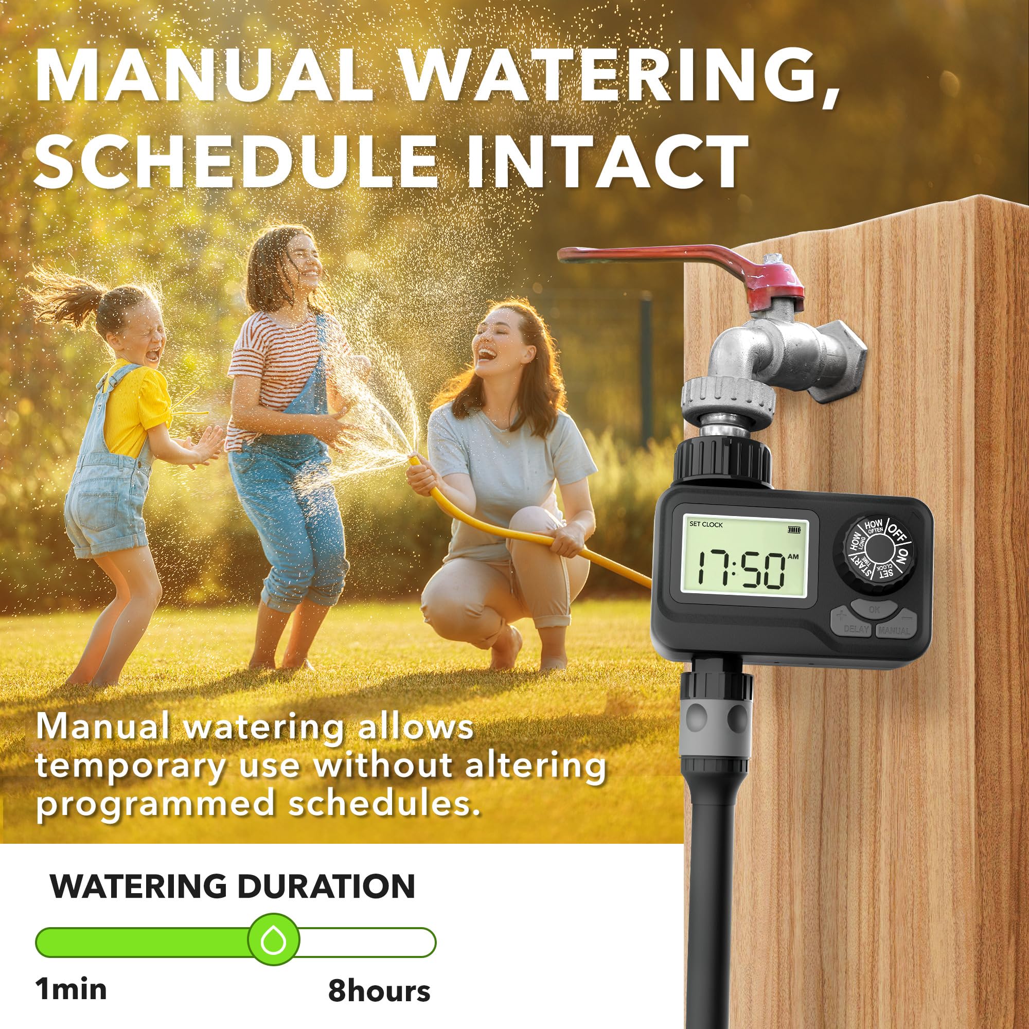 BN-LINK timer installed in garden demonstrates versatile yard irrigation