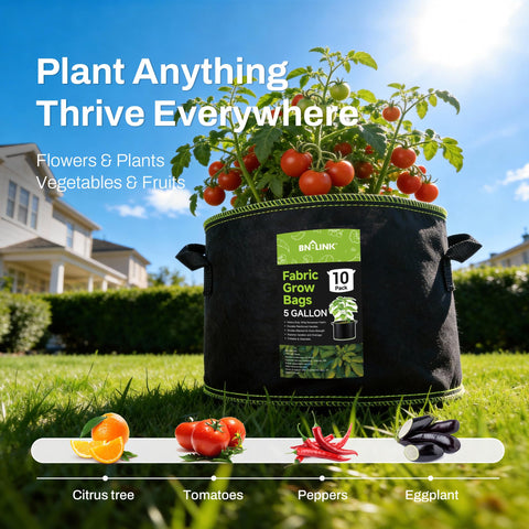 BN-LINK grow bag breathable fabric promoting airflow and drainage for roots