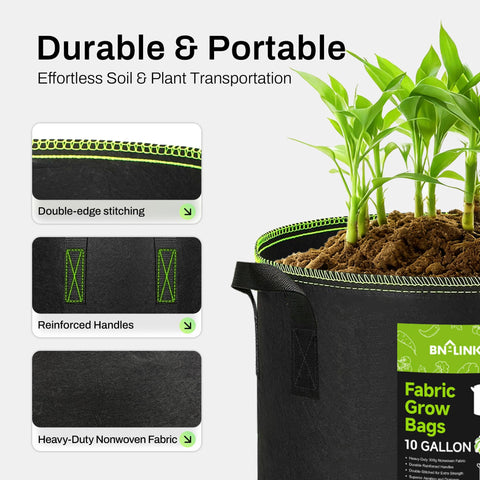 BN-LINK portable grow bags in balcony setup for easy moving