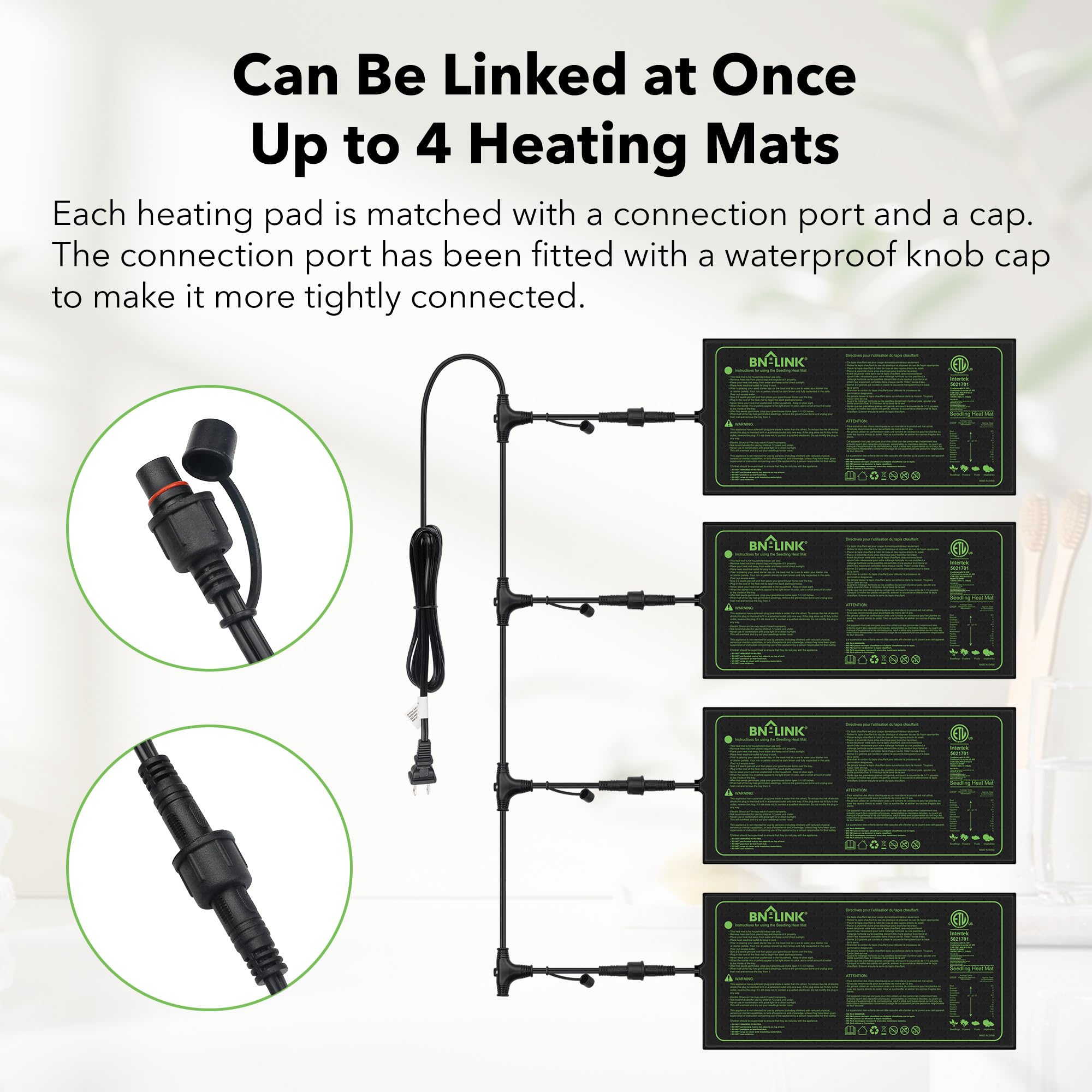 BN-LINK maintains 70 to 85 degrees Fahrenheit for robust germination.