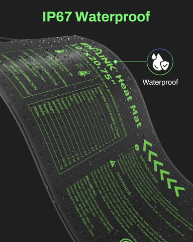 BN-LINK IP67 waterproof heat mat withstands splashes for indoor growing.