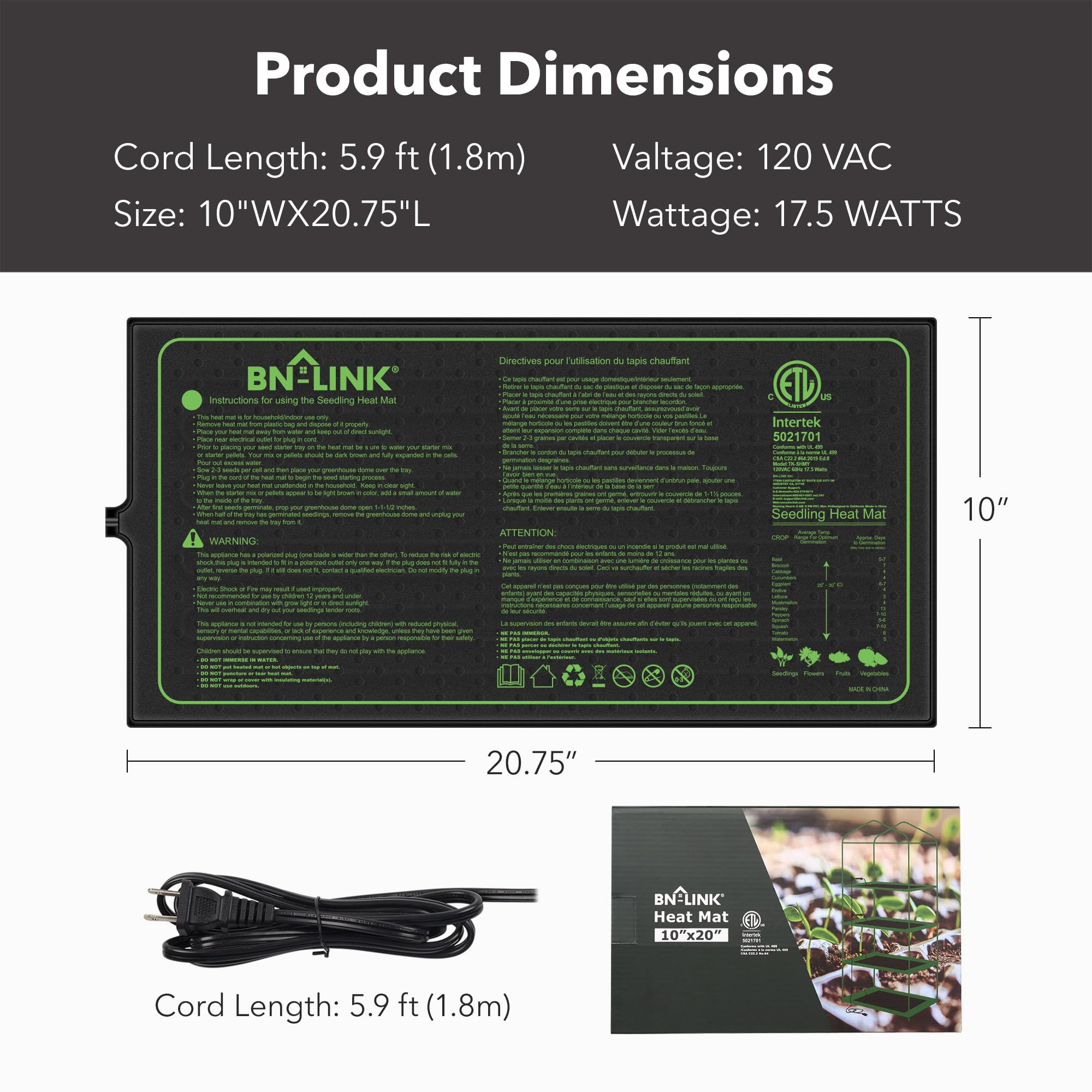 BN-LINK IP67 waterproof pad resists splashes and cleans easily.