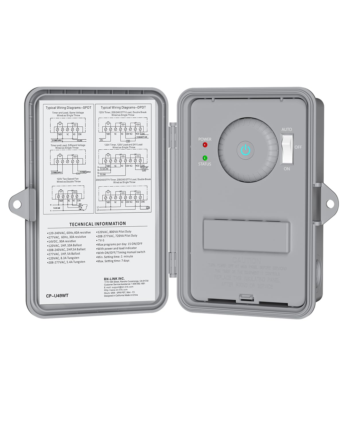 BN-LINK pool timer outdoor box with weatherproof housing for durable outdoor installation.