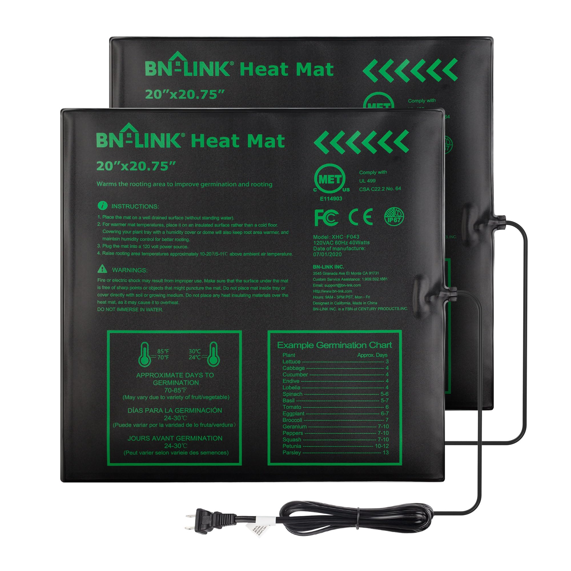 BN-LINK Seedling Heat Mat Roll-Out keeps seeds warm for faster germination