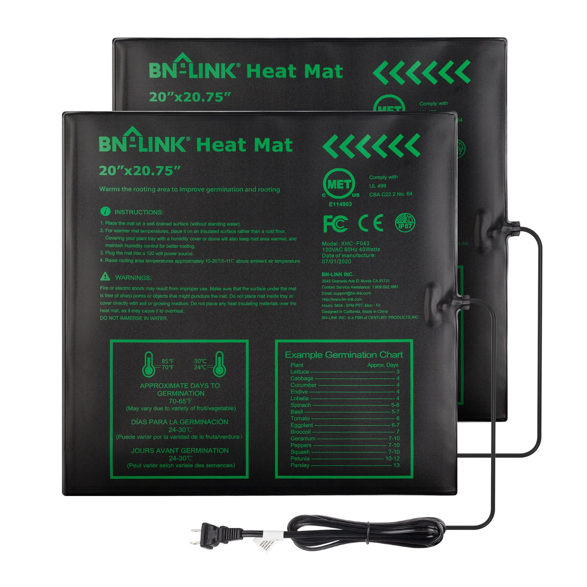 BN-LINK Seedling Heat Mat Roll-Out keeps seeds warm for faster germination