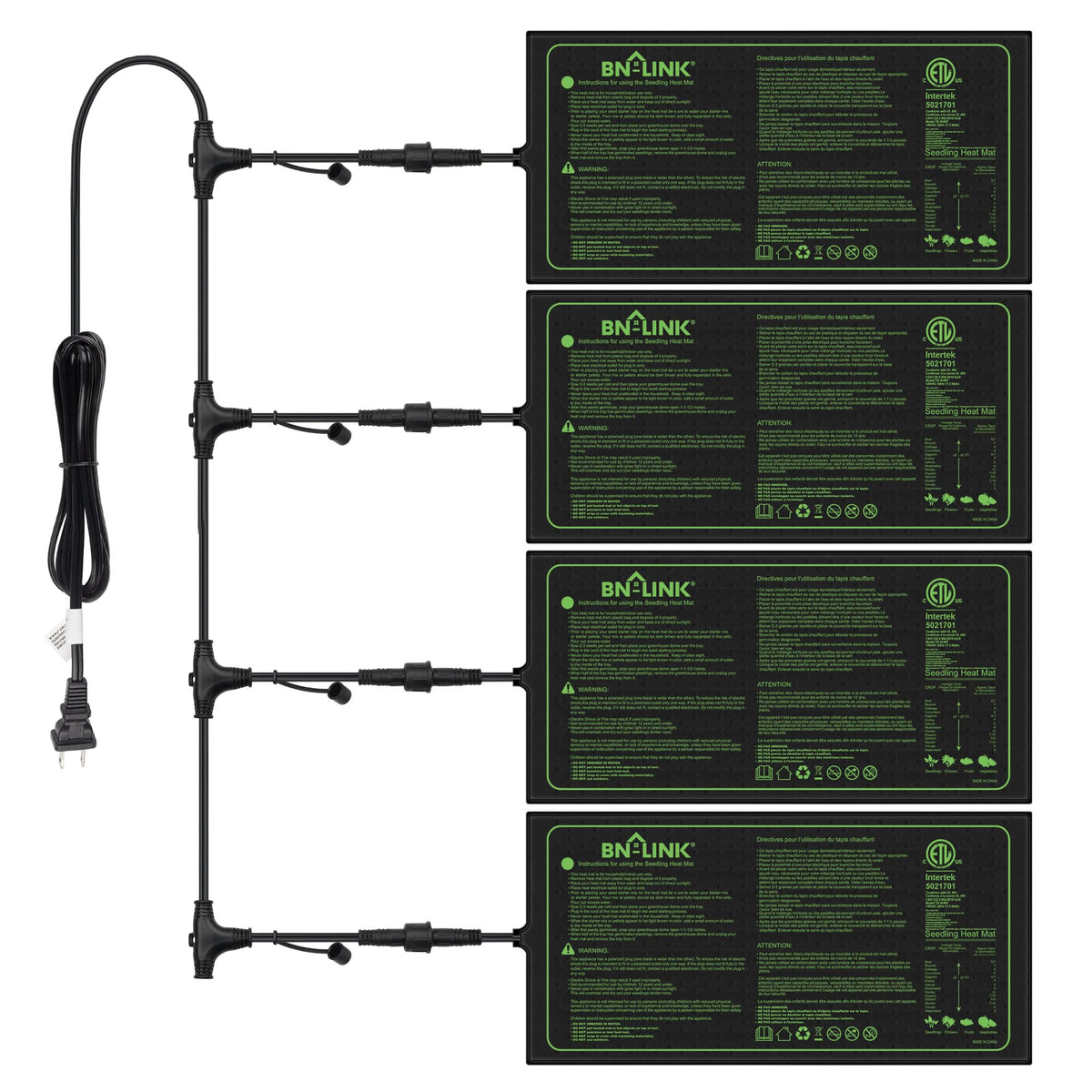 BN-LINK seedling heat mat under a tray delivers even warmth for germination.