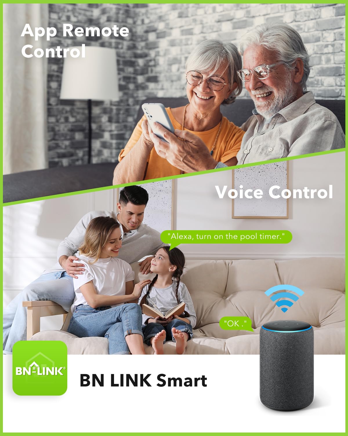 BN-LINK smart app control enables remote timer management for pool pumps and equipment.