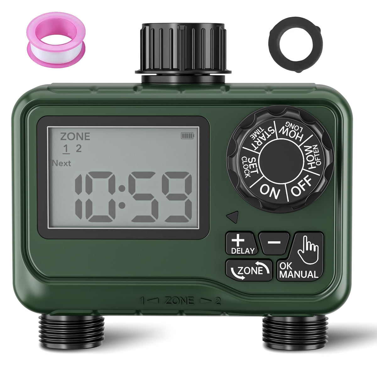 BN-LINK sprinkler timer 2-zone outdoor enables tailored watering for lawns and garden beds.