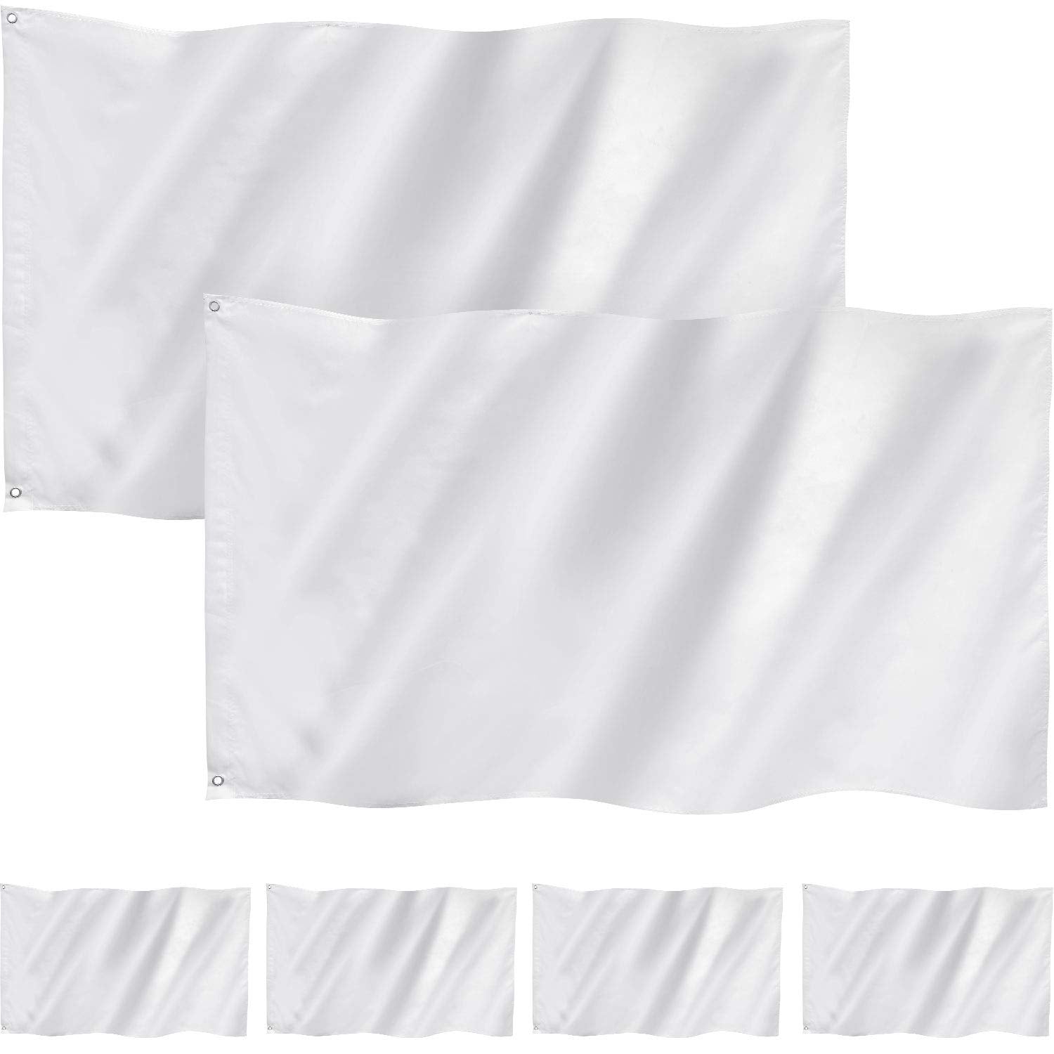 Boao six white 3x5 ft flags for versatile garden decoration.