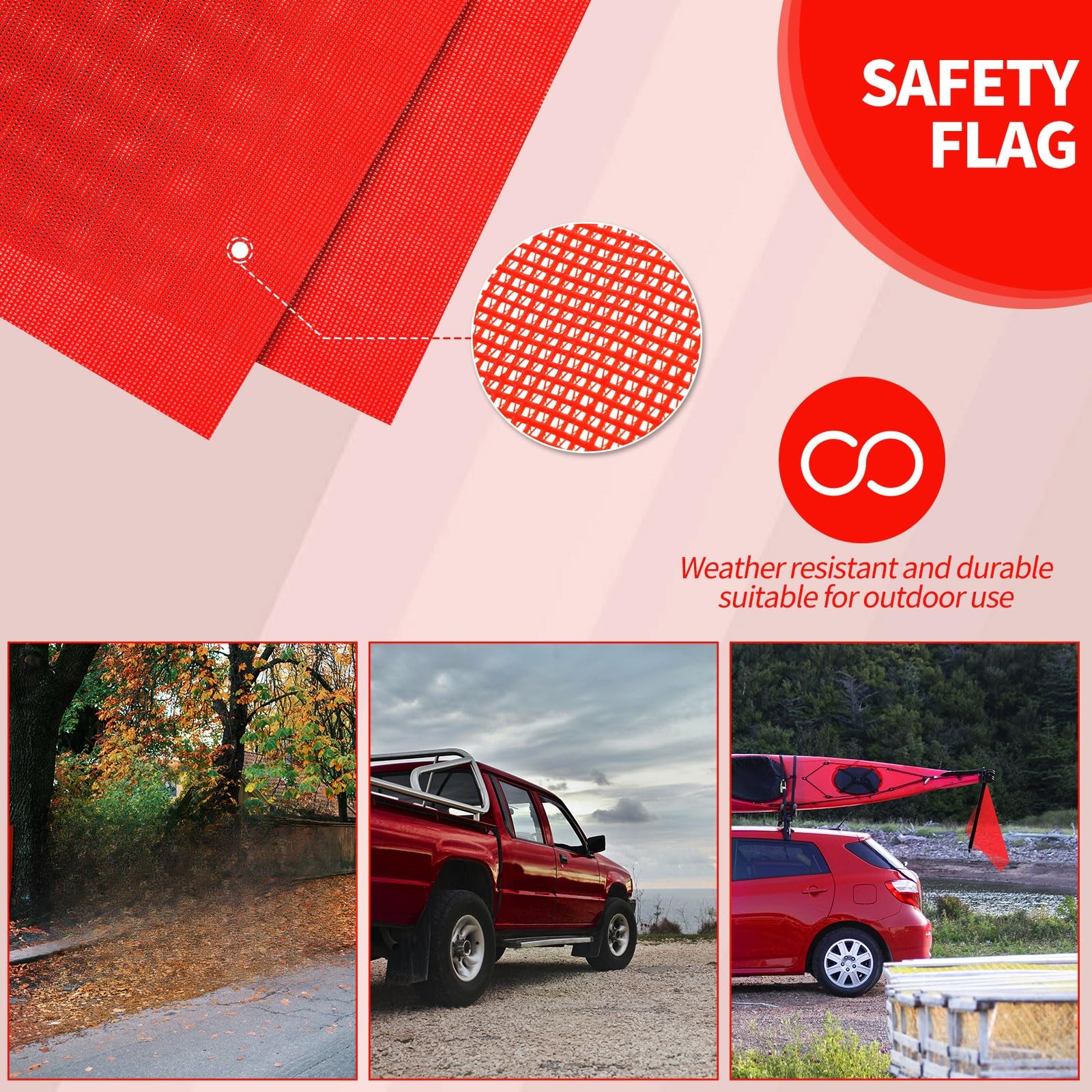 Boao deep red warning flag improves attention at work zones