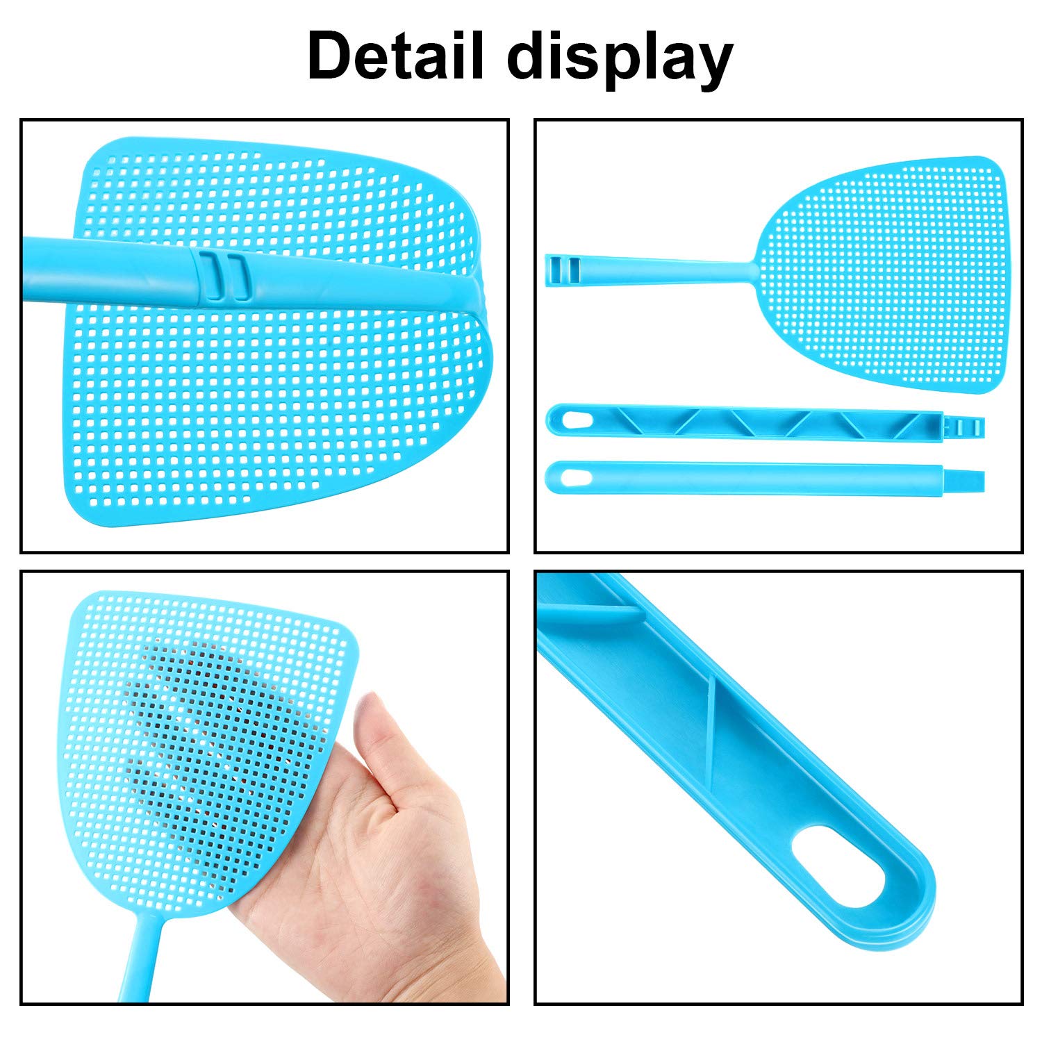 Boao flexible plastic fly swatter with smooth edges for safe, quick swatting.