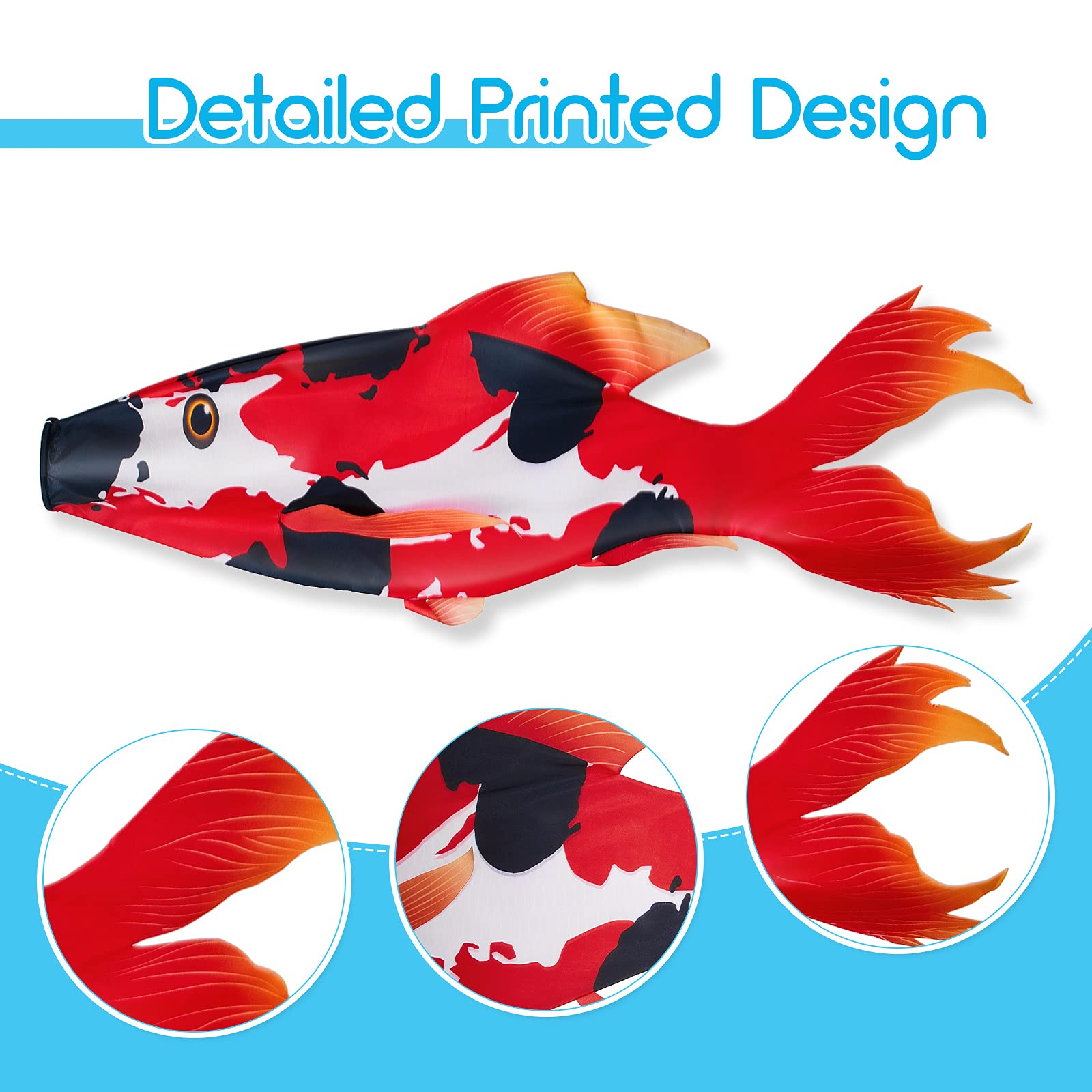 Boao outdoor windsock fish adds color and motion near trees and entryways.