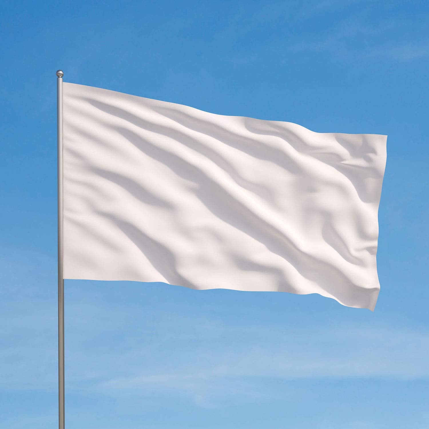 Boao plain white flags ideal for DIY patterns and festival decor.