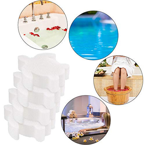 Boao sponge cleaning pool scum and oils from water surface.