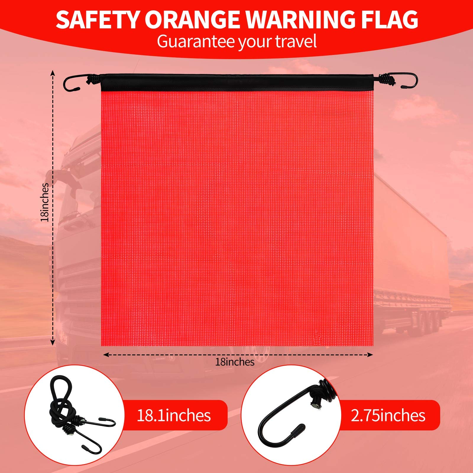 Boao safety flag with bungee cord enables quick attachment