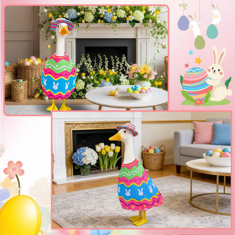 BOARDFEB Easter outfit enhancing garden statues and lawn decorations.