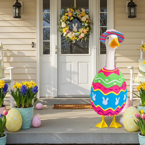 BOARDFEB Easter porch goose outfit as a gift idea.