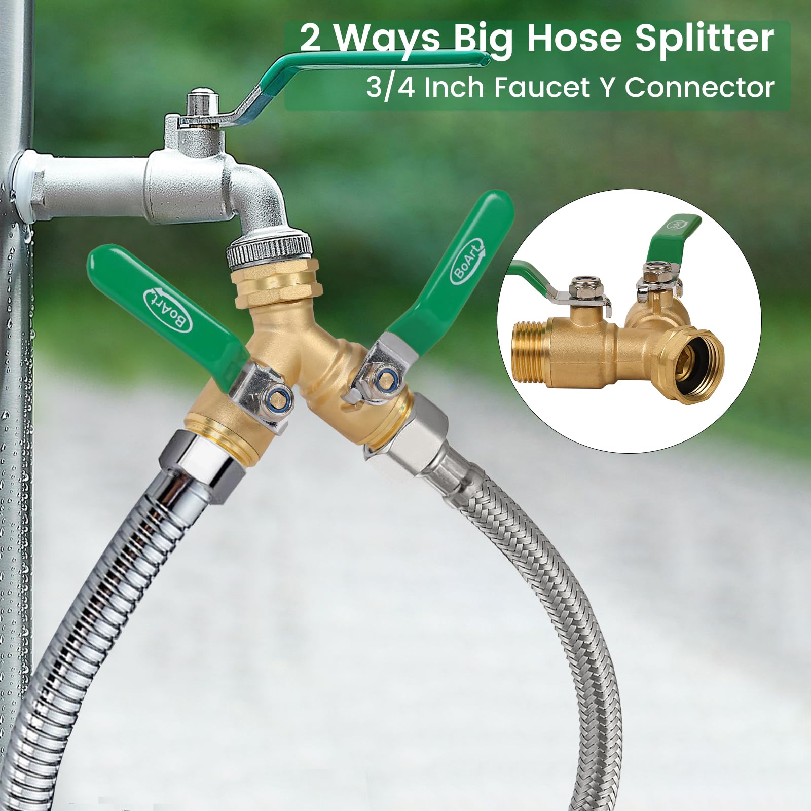 Tight seals prevent leaks during dual-hose watering setups.