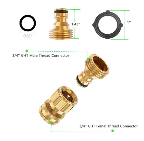 BoArt male and female swivel connectors ensure tight, leak-free hose connections.
