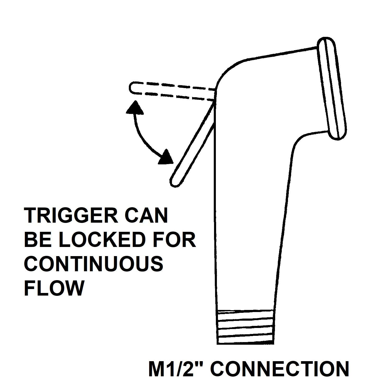 Close-up of Scandvik 10279P sprayer handle in white showing easy activation and leak-free washer