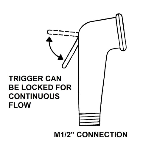 Close-up of Scandvik 10279P sprayer handle in white showing easy activation and leak-free washer