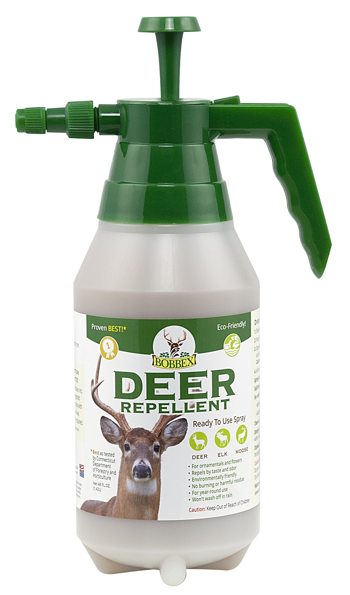 Bobbex B550170 ready-to-use deer repellent with EZ pump sprayer protecting shrubs