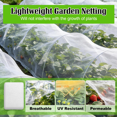 BobbleT netting secured with weights demonstrates stable, reusable setup.