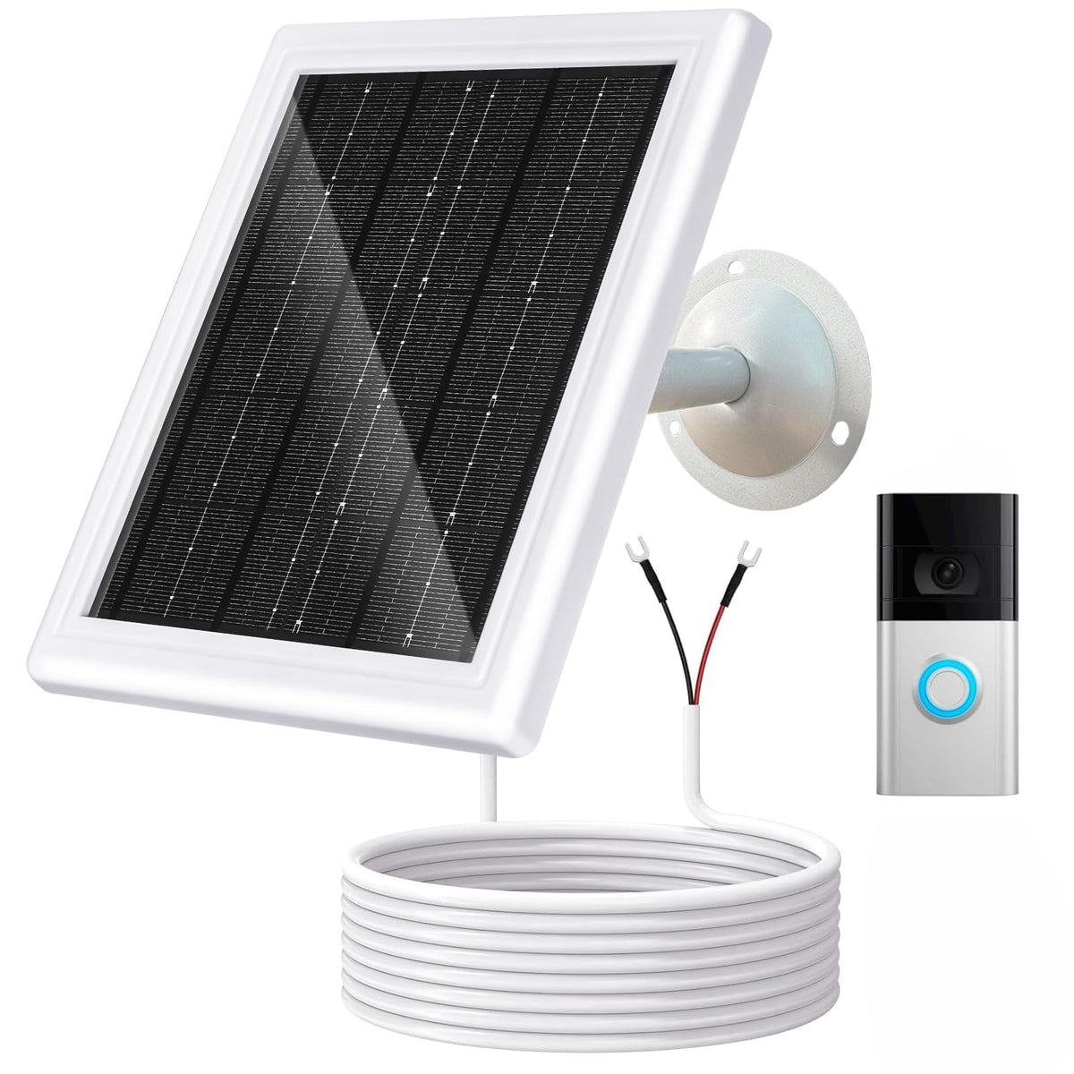 BOBUY Ring solar charger 5W panel close-up for continuous camera power.