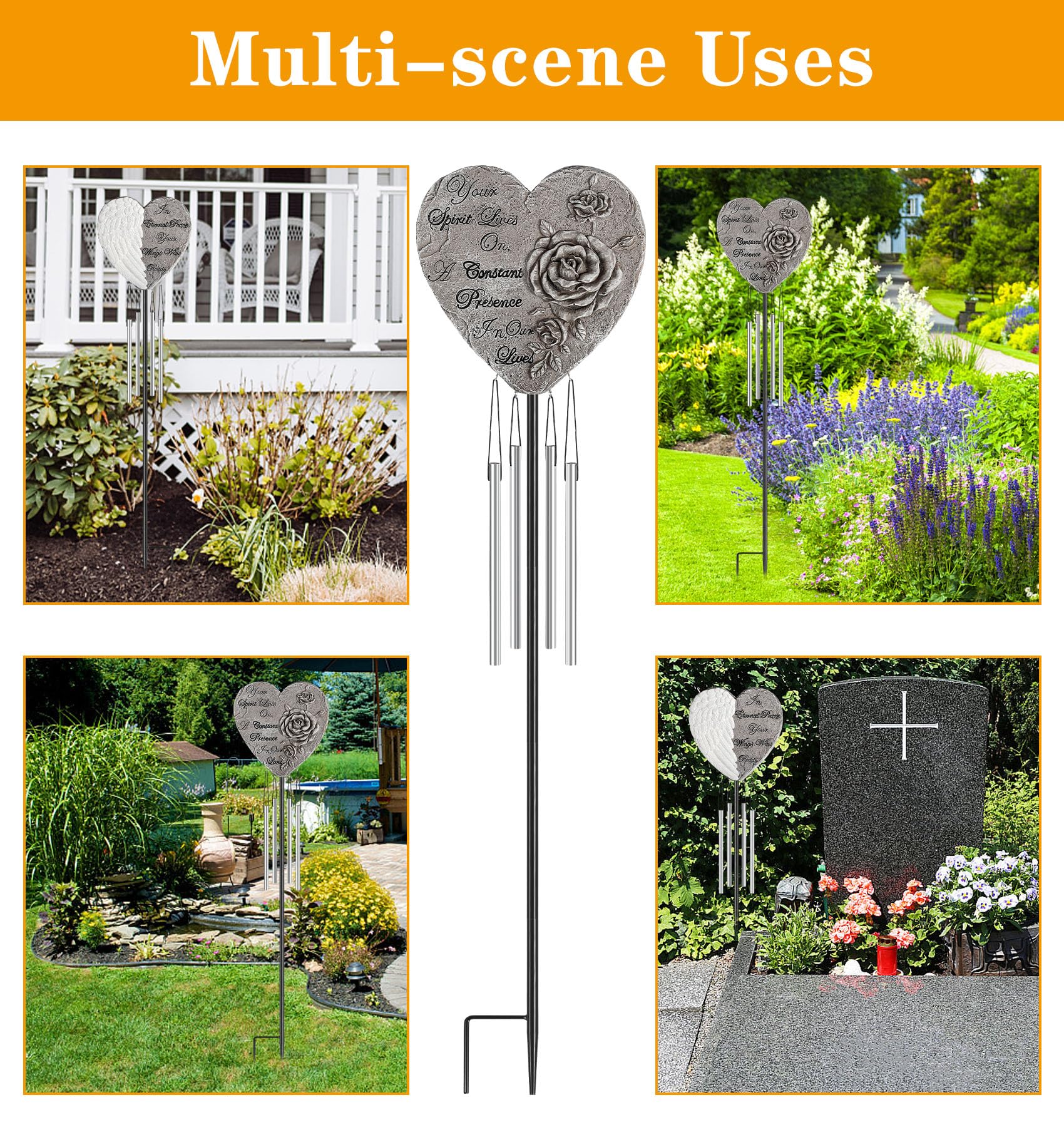 Bocola sympathy gift wind chime for funerals and memorial days