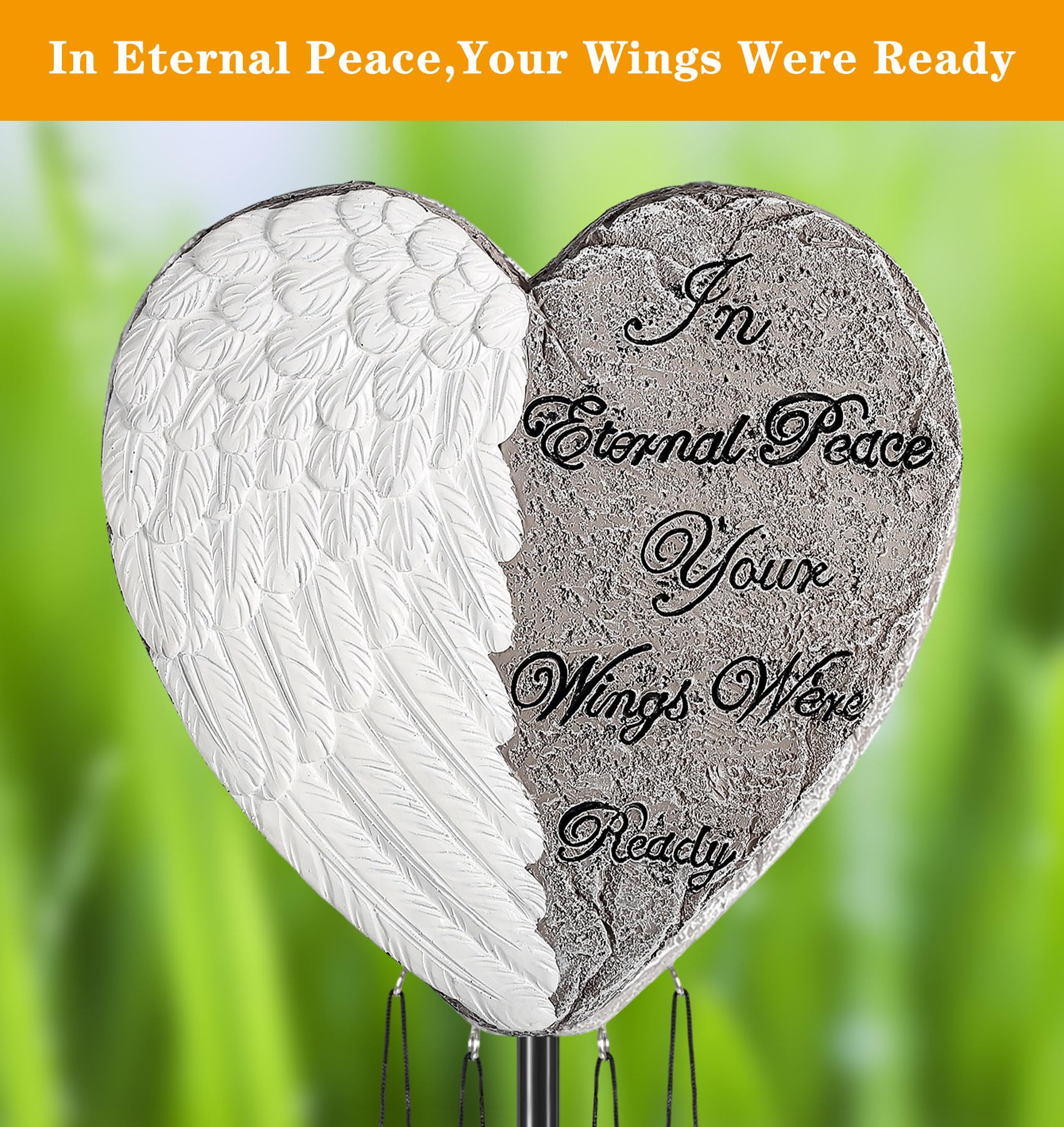 Bocola garden memorial wind chime installed with ground stake for easy setup