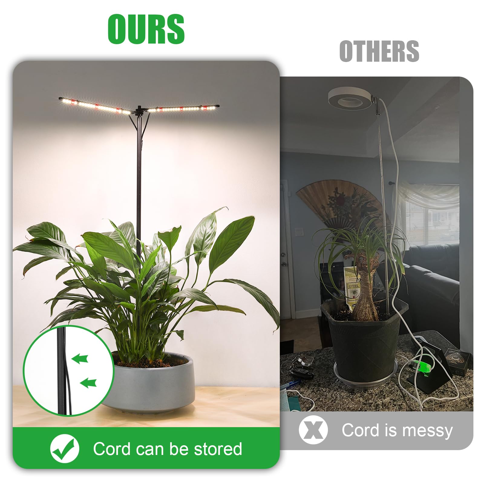 bodkar compact grow light ideal for succulents on a shelf