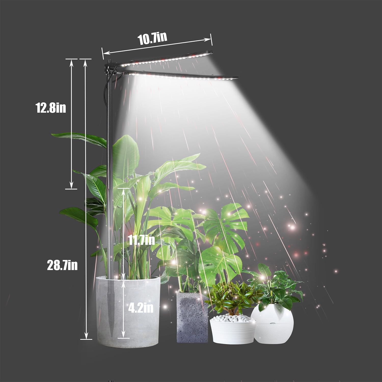 bodkar compact slim-design grow light fits small desks and shelves