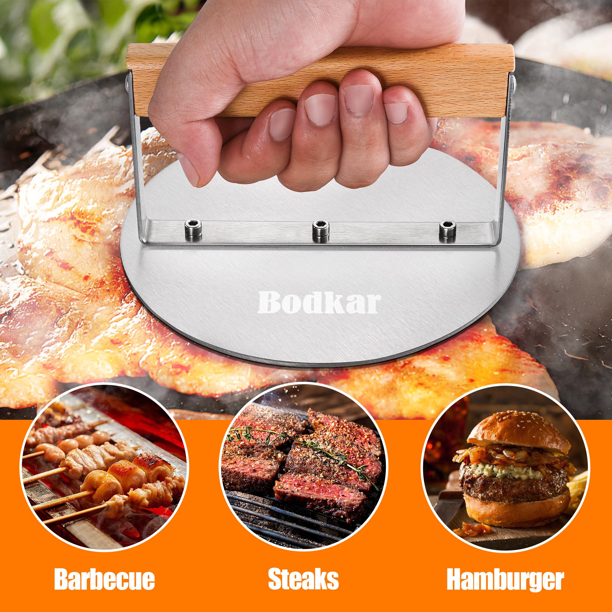 bodkar gift-ready grill press ideal present for grilling lovers
