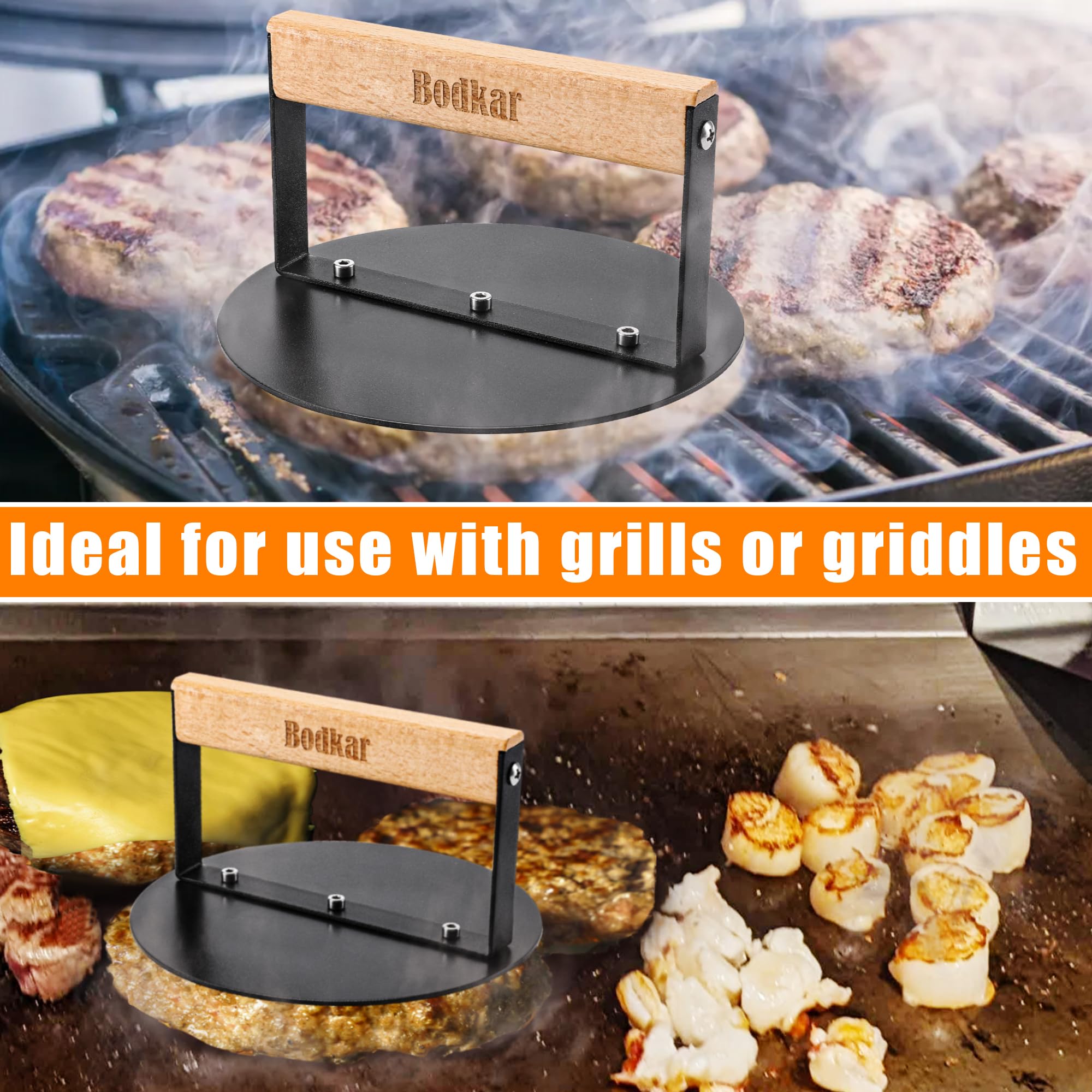 bodkar Smash Burger Press easy clean design after grilling