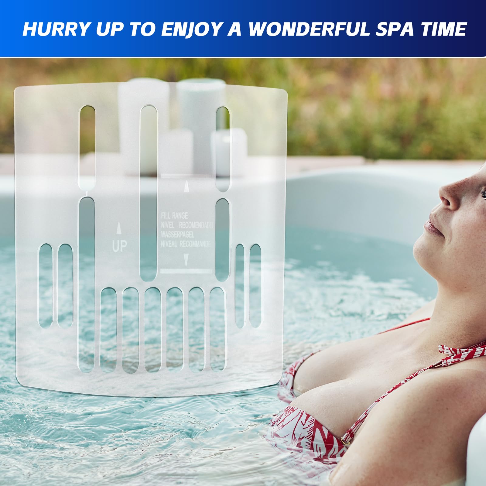 Bodoniy spa waterfall grate enables quick visual checks of water movement.