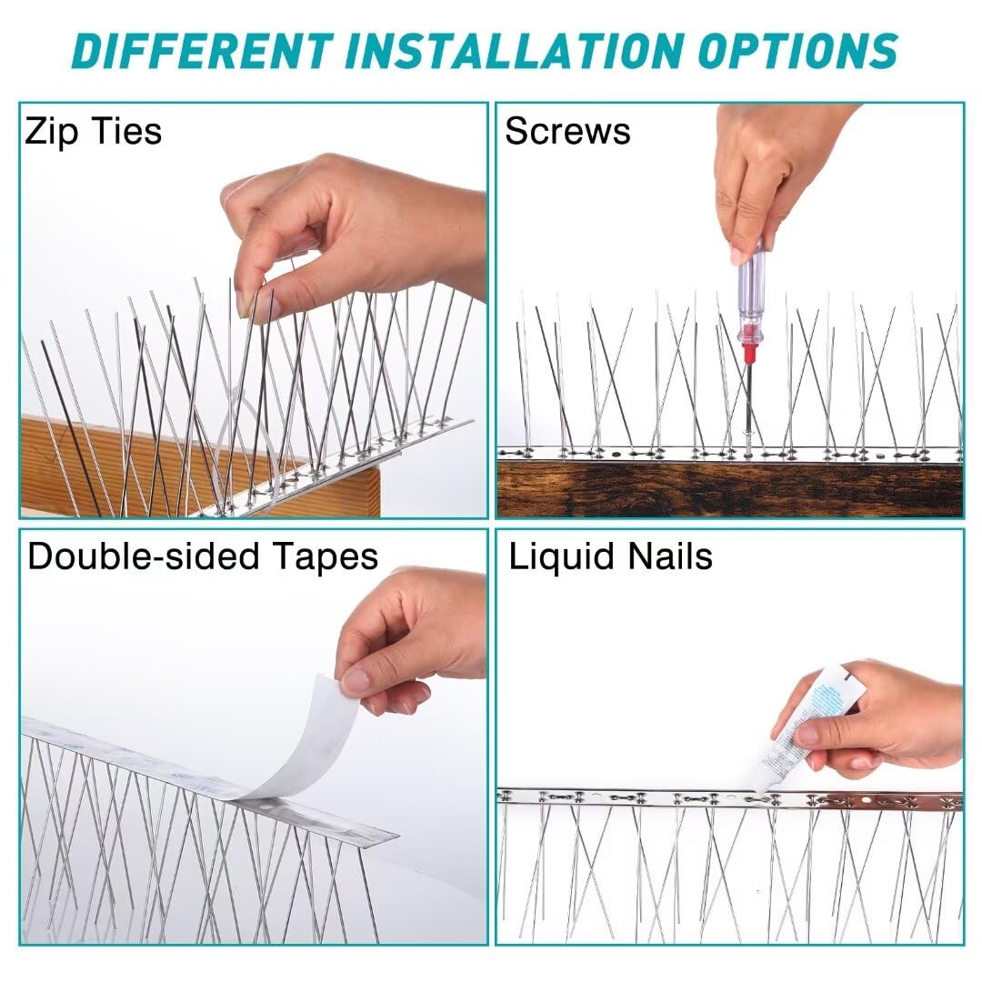 Boenoea Bird Spikes on balcony rail deter small birds efficiently
