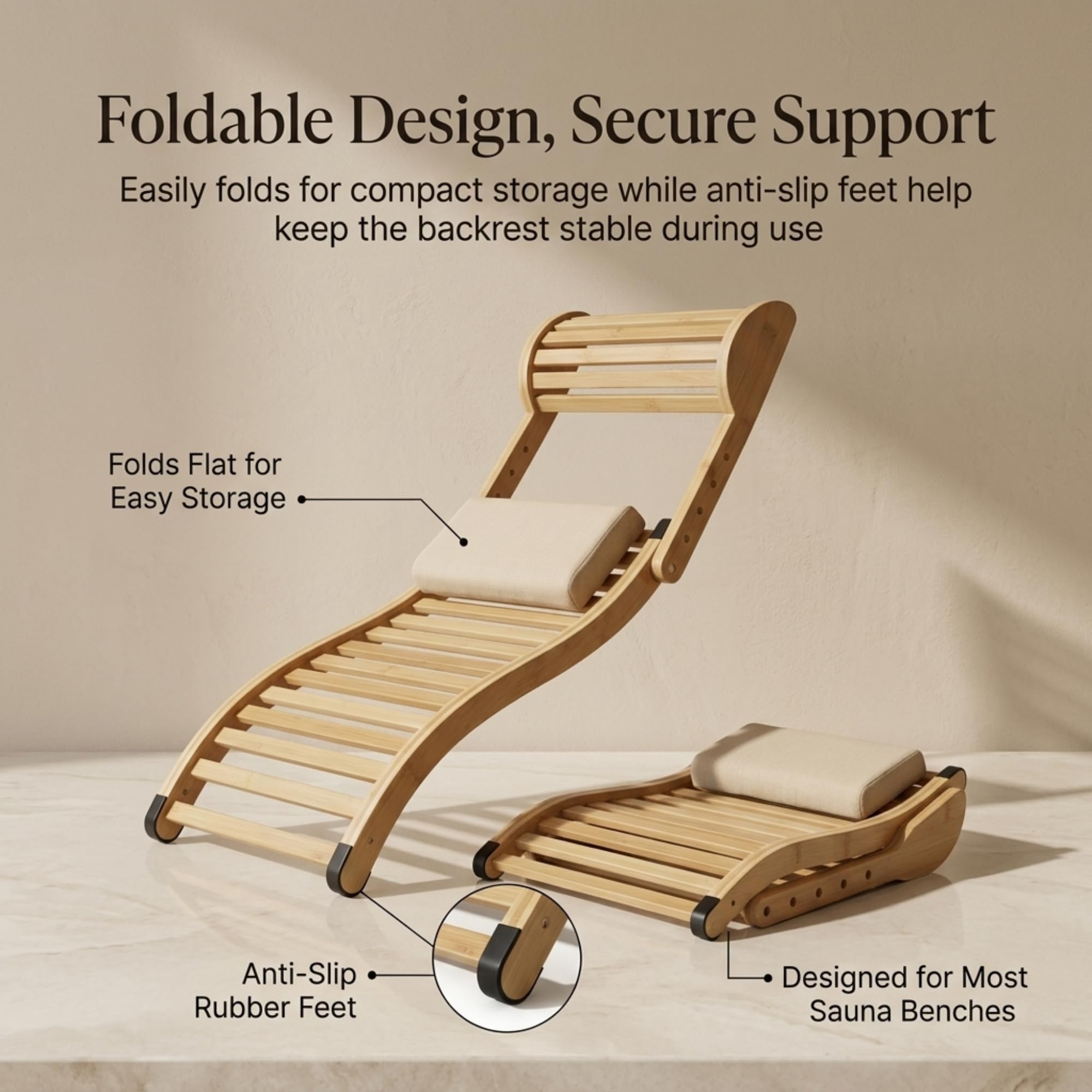 BOHÄY lightweight backrest designed for travel and portability