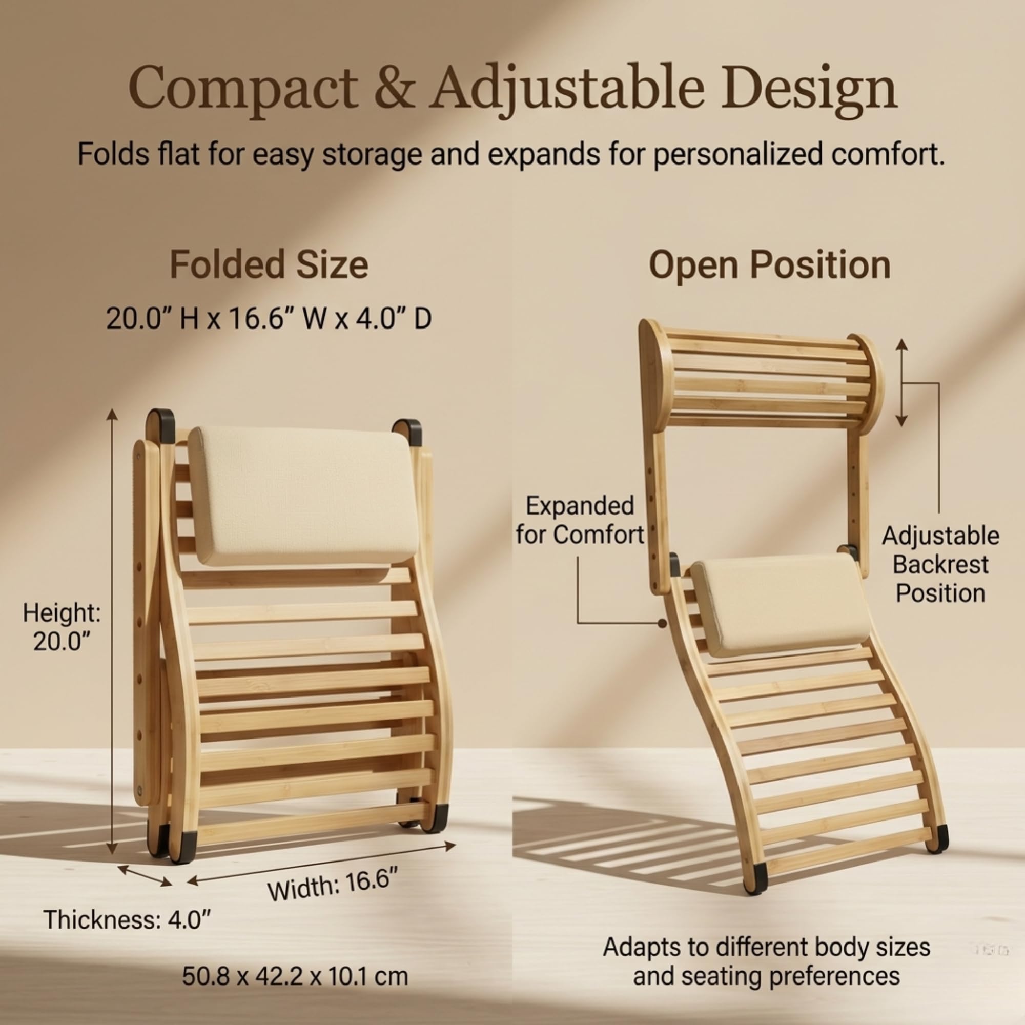BOHÄY premium natural bamboo surface adds warmth and durability