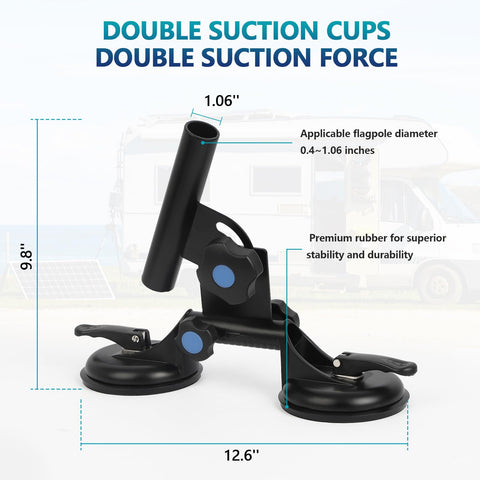 BOHMR premium rubber and metal construction withstands weather and keeps flag pole steady