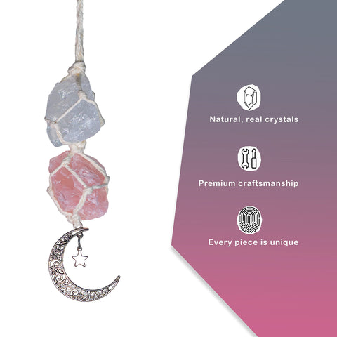 BOHO GARDEN crystal rearview mirror decor enhances personal vibe while driving.