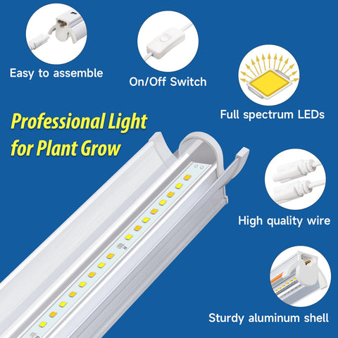 Bokeedo T5 bar with v-shape reflectors directs light toward plants.