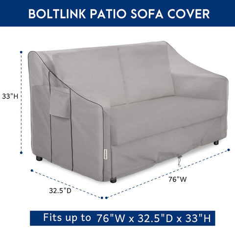 BOLTLINK windproof cover with buckles keeps the sofa secure in wind.