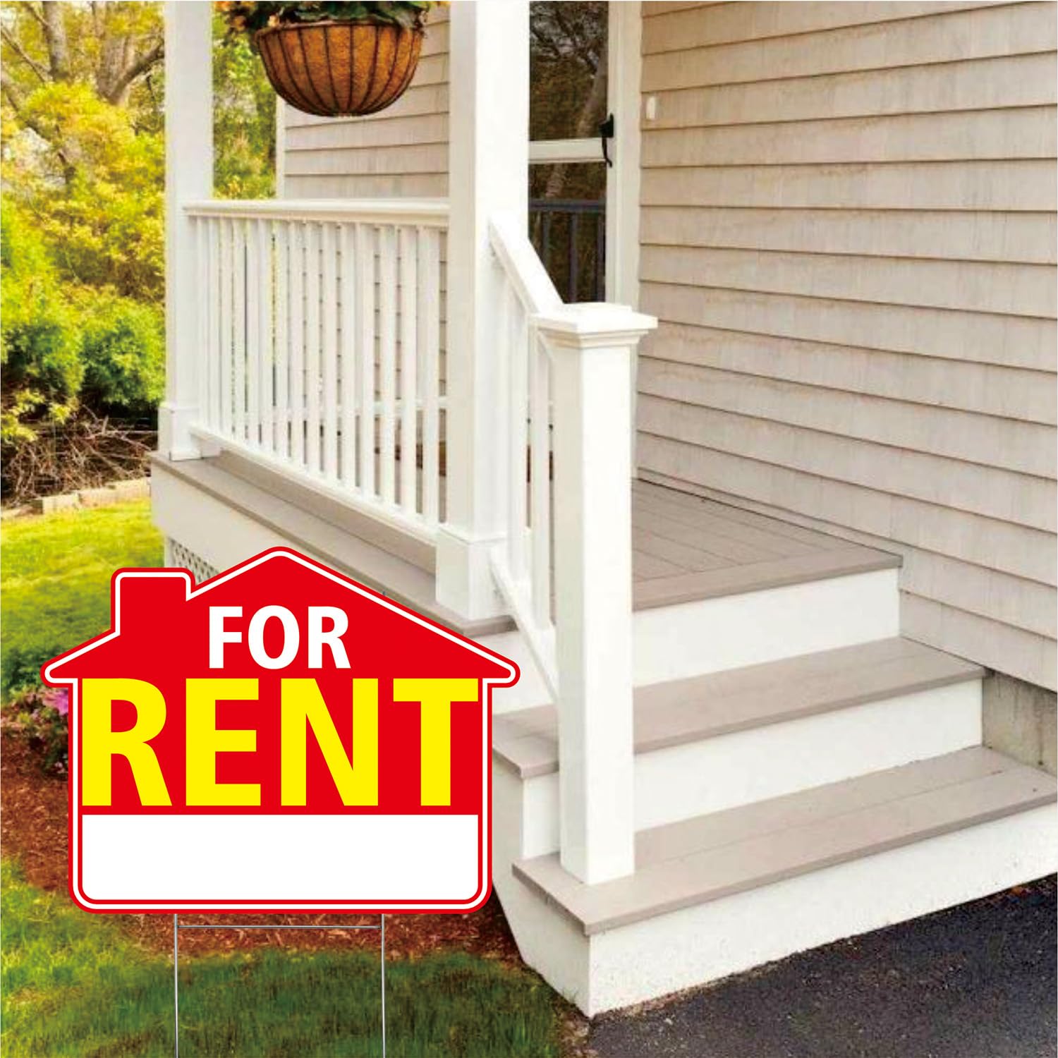 BOLDVANTIX rent sign withstands weather while staying readable from multiple directions