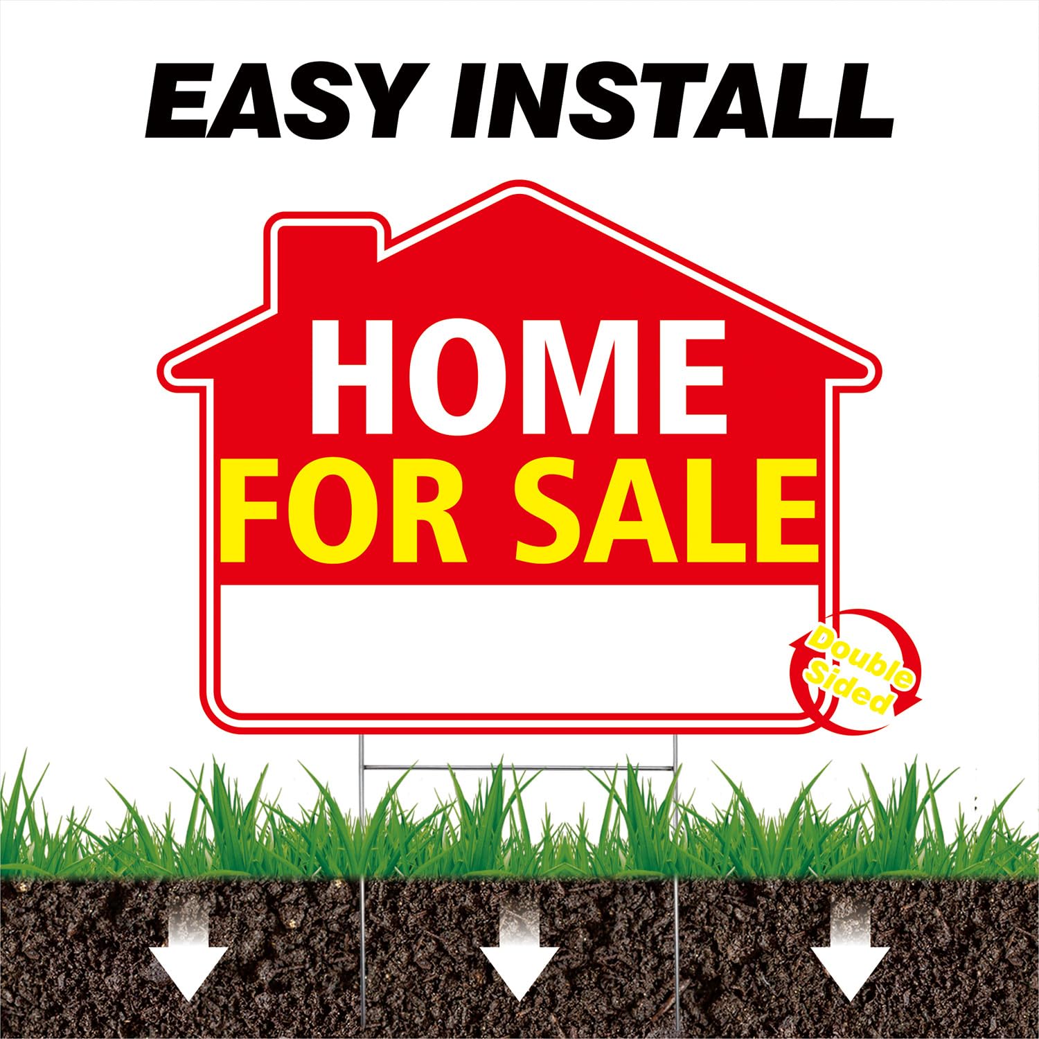 Boldvantix yard sign installed in grass supports quick, secure open-house setup