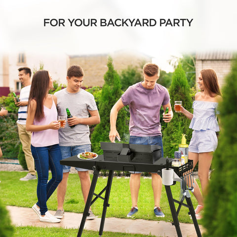 BoldWorks Griddle Stand anti-slip feet keep it steady on uneven ground