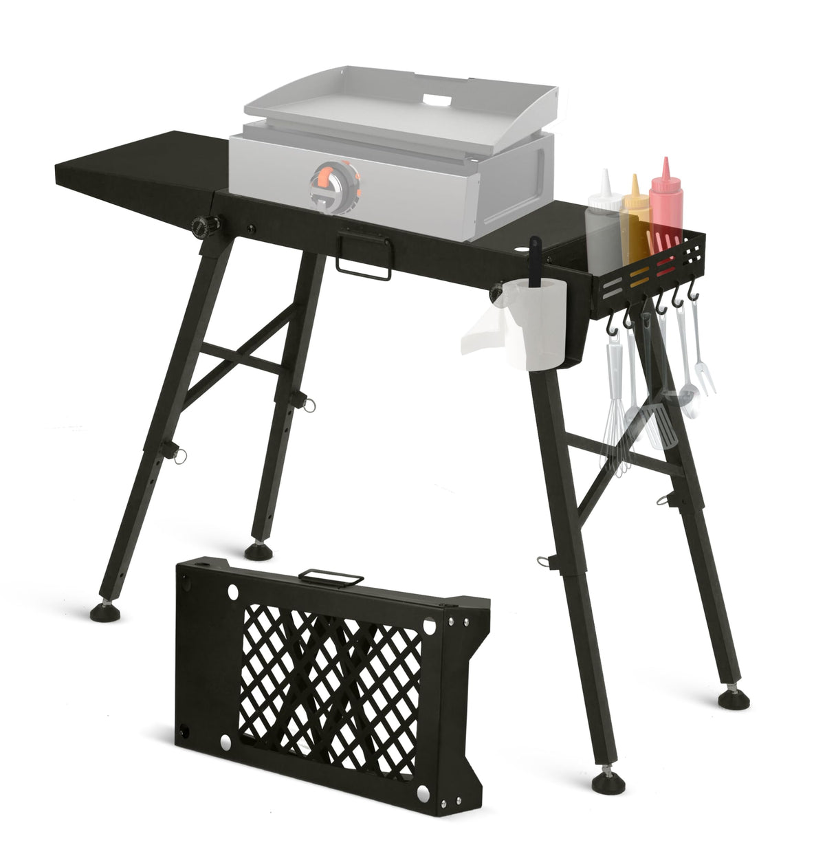 BoldWorks Griddle Stand fits Blackstone 17-inch griddle for stable outdoor cooking