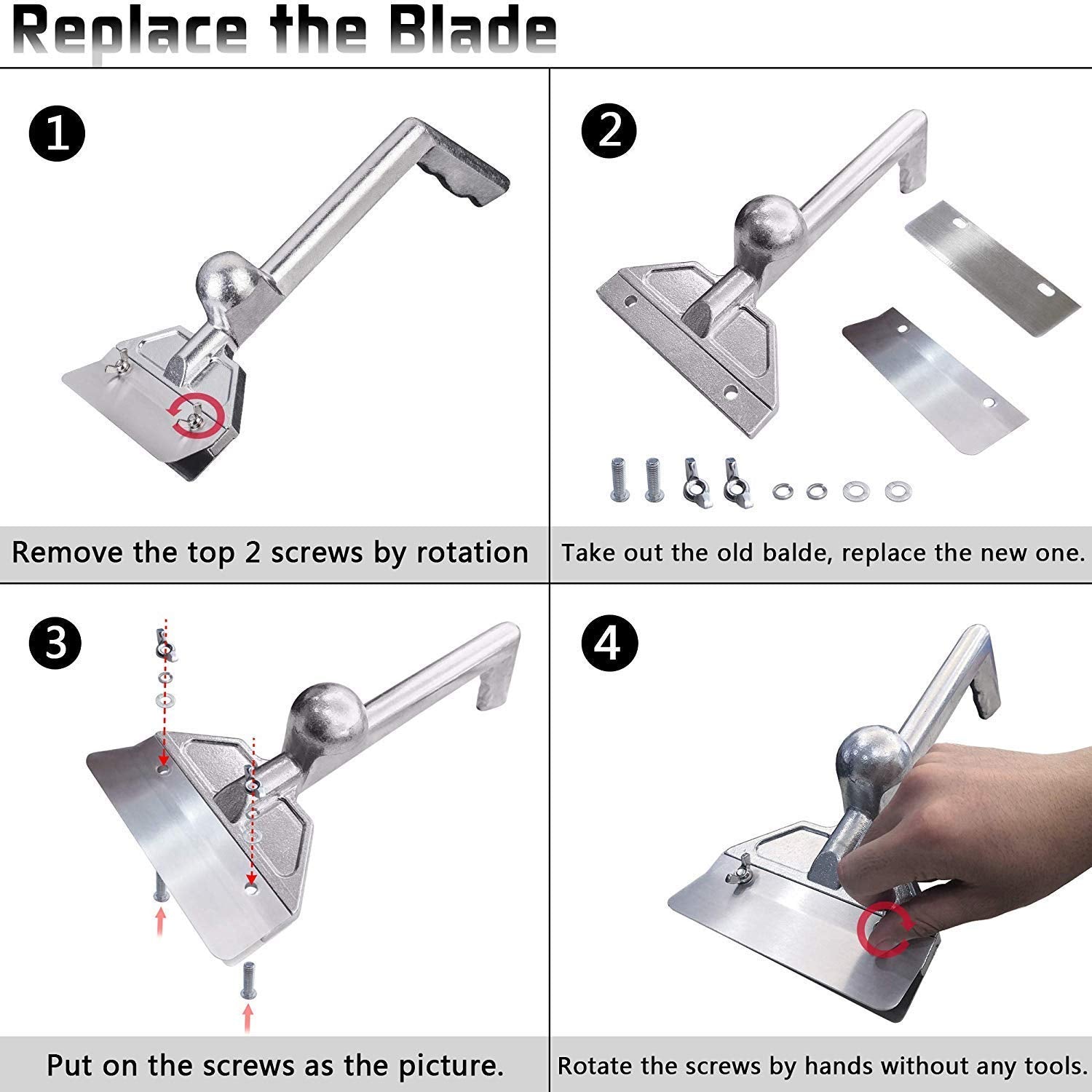 BOLEXINO teppanyaki grill blade replacement in high-quality stainless steel