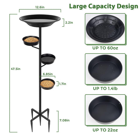 Fully assembled height reaches 47.5 inches for viewing.